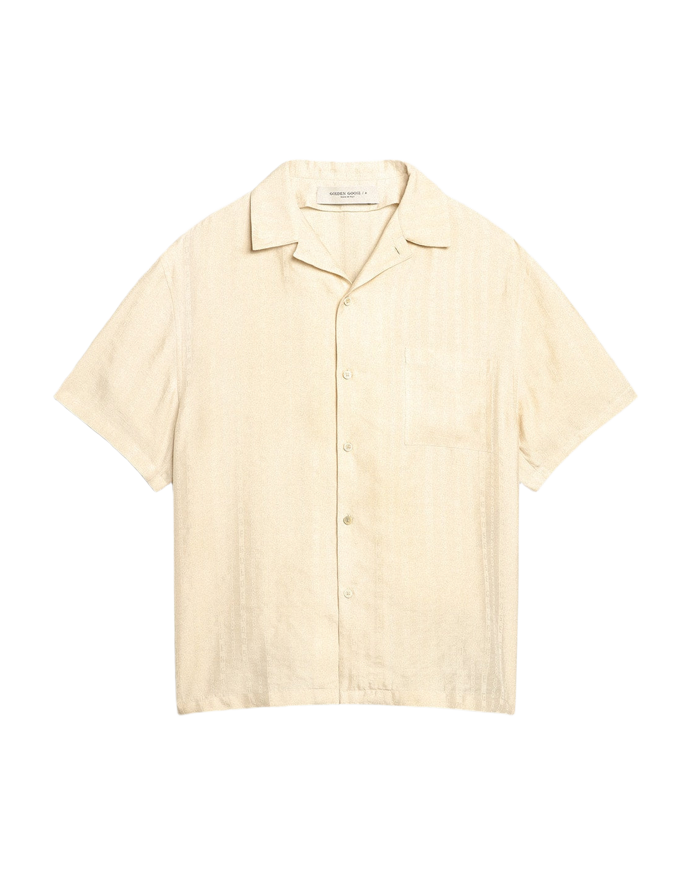 Men | Short-Sleeved Shirt Parchment-Colored Linen | Parchment