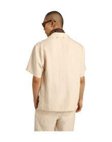 Men | Short-Sleeved Shirt Parchment-Colored Linen | Parchment
