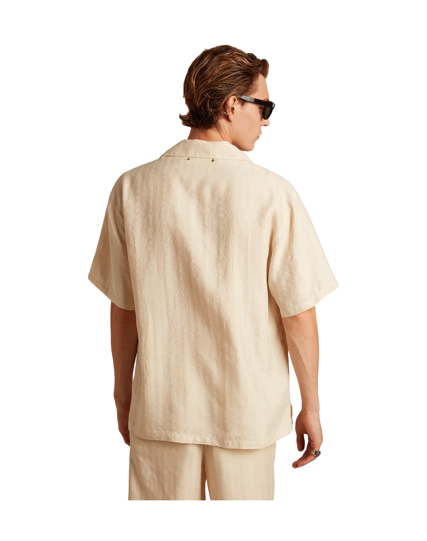 Men | Short-Sleeved Shirt Parchment-Colored Linen | Parchment