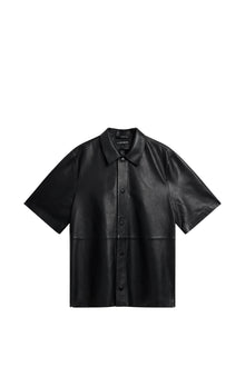 Men | Shorty Leather Overshirt | Black