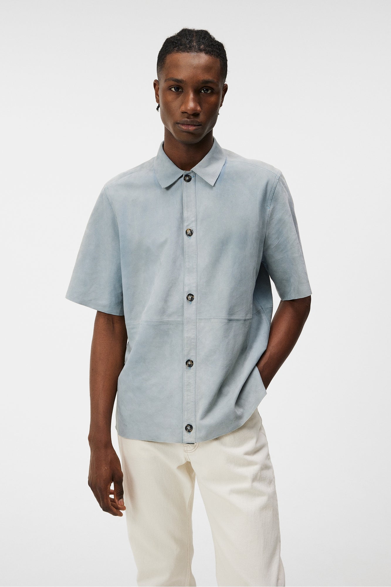 Men | Shorty SS Suede Shirt | Drea | Dream Blue