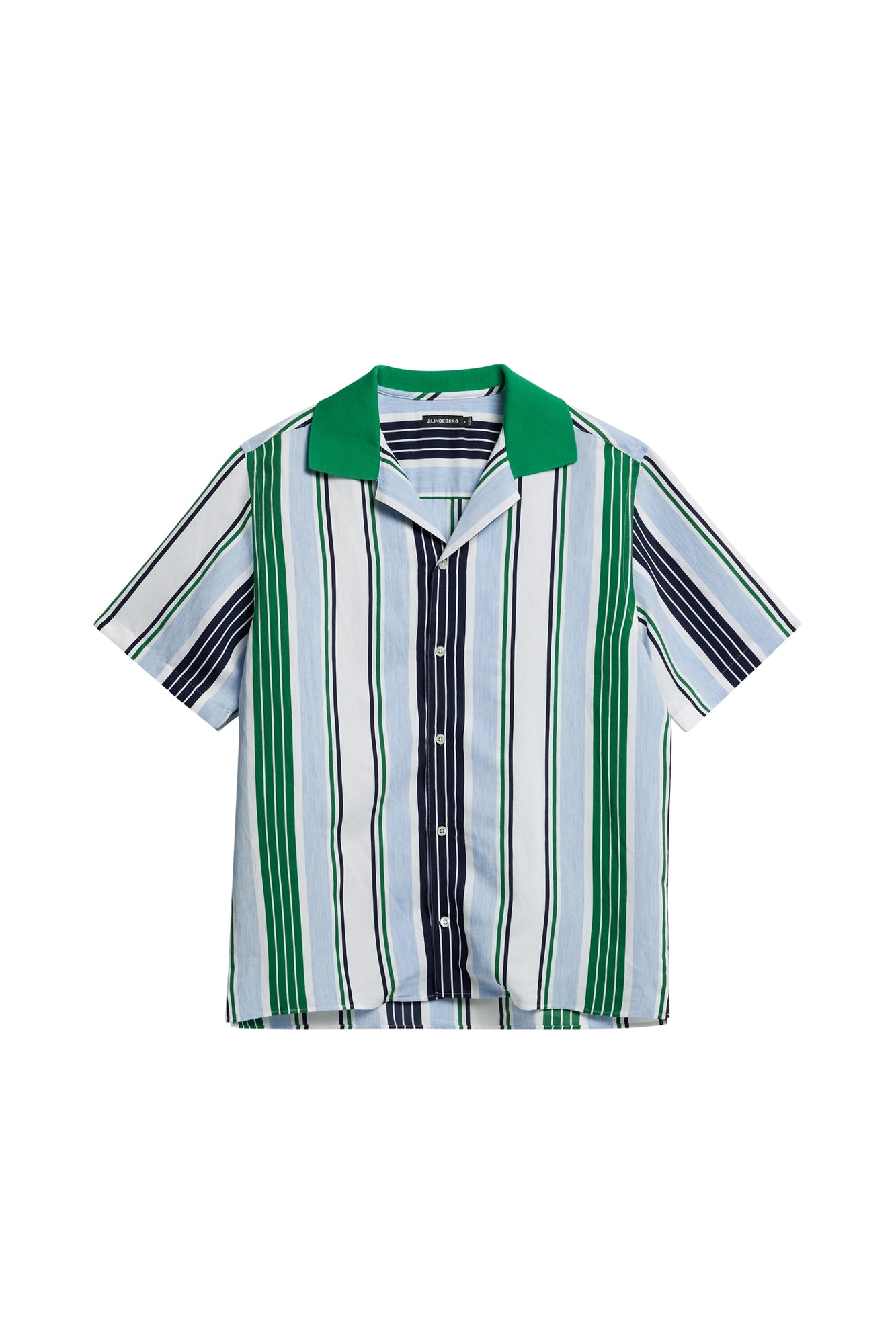Men | Skala Knit Collar Stripe Shirt | Estate Blue