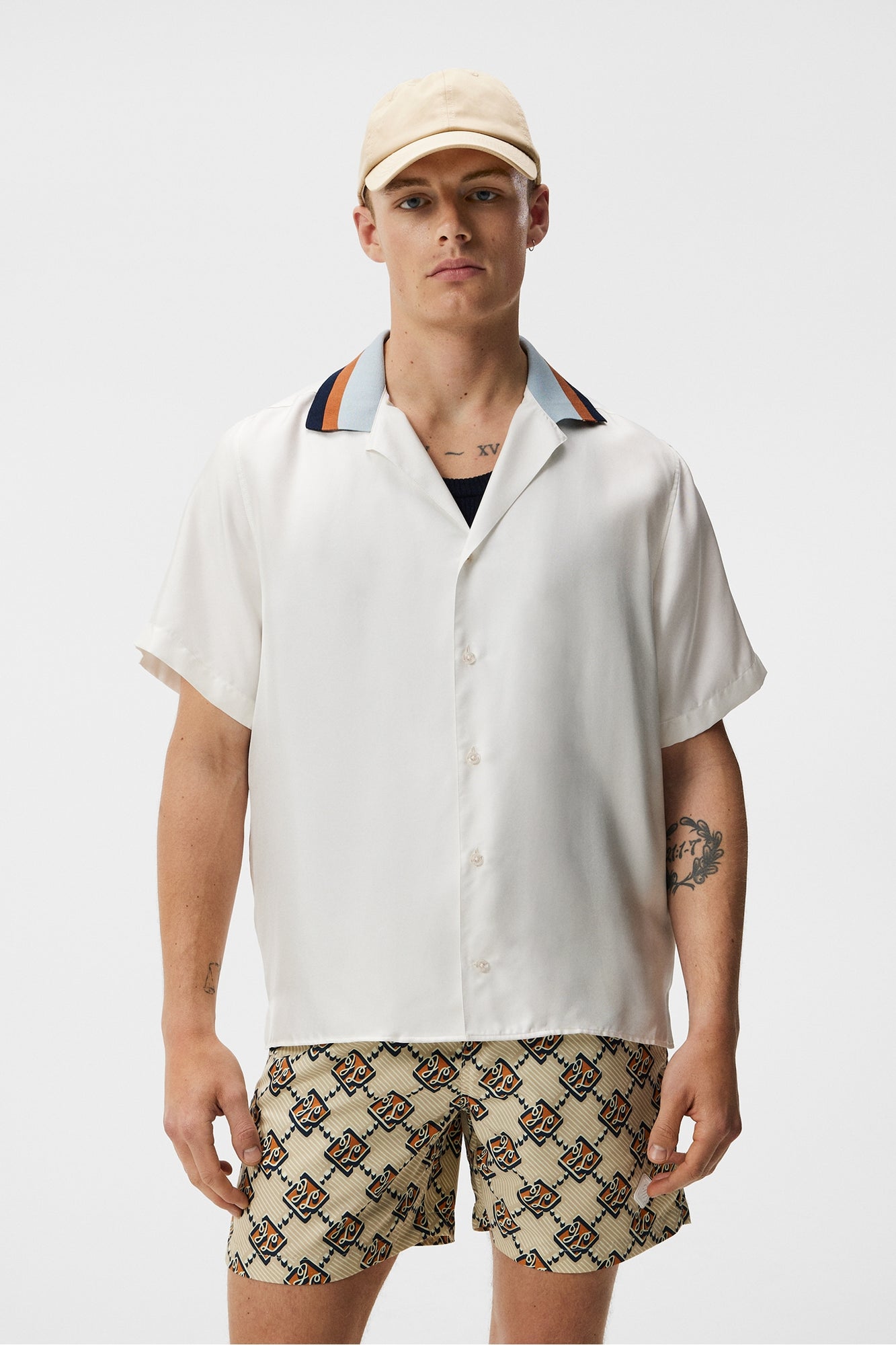 Men | Skala Silk Ribcollar Reg Shirt | White