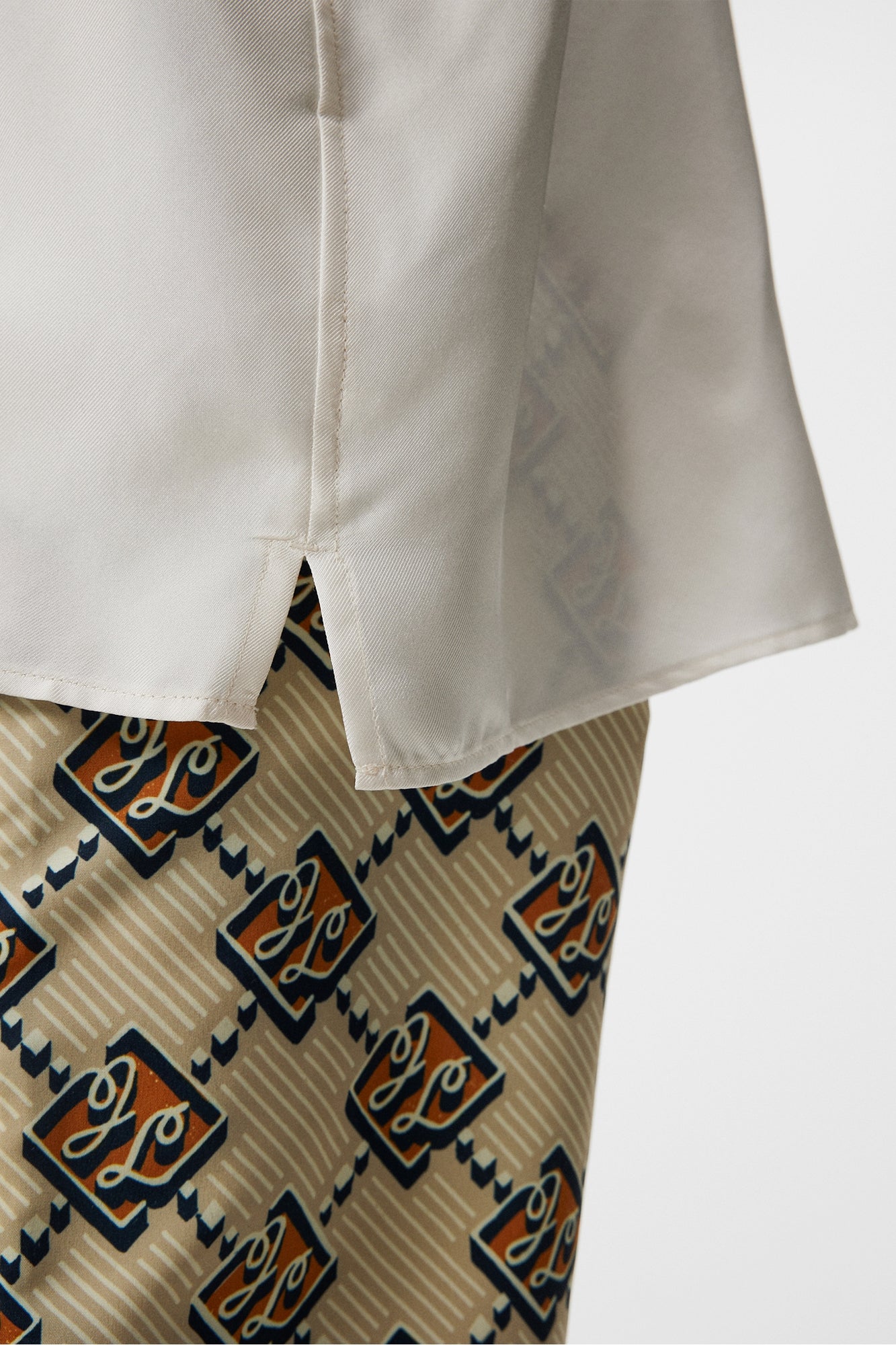 Men | Skala Silk Ribcollar Reg Shirt | White