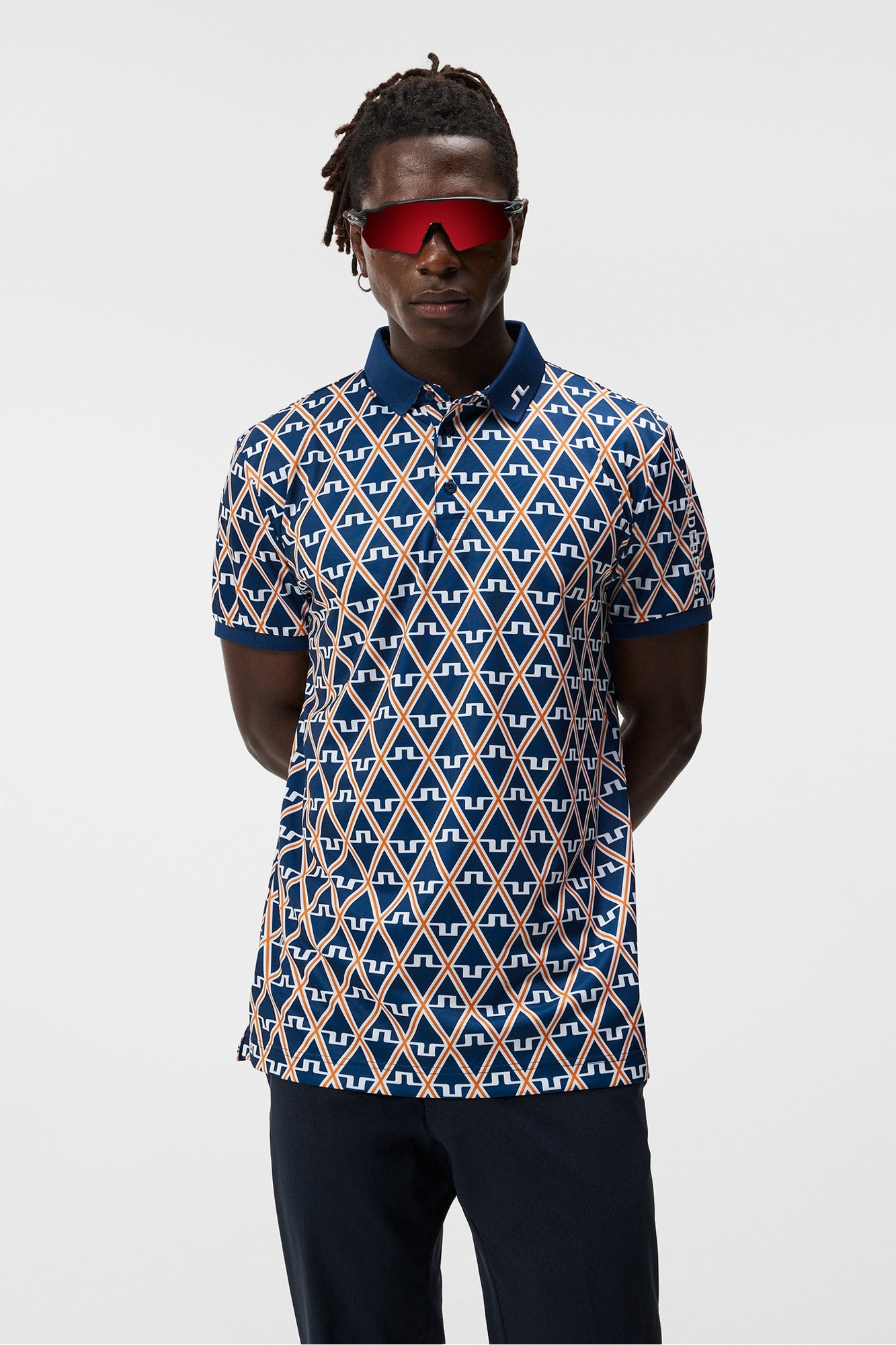 Men | Tour Tech Reg Fit Print Polo | Estate Blue Diamond