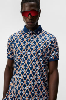 Men | Tour Tech Reg Fit Print Polo | Estate Blue Diamond