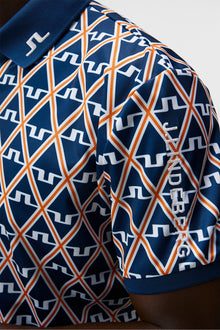 Men | Tour Tech Reg Fit Print Polo | Estate Blue Diamond