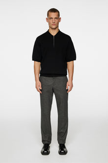 Men | Tyler Quarter Zip Knit Polo | Black