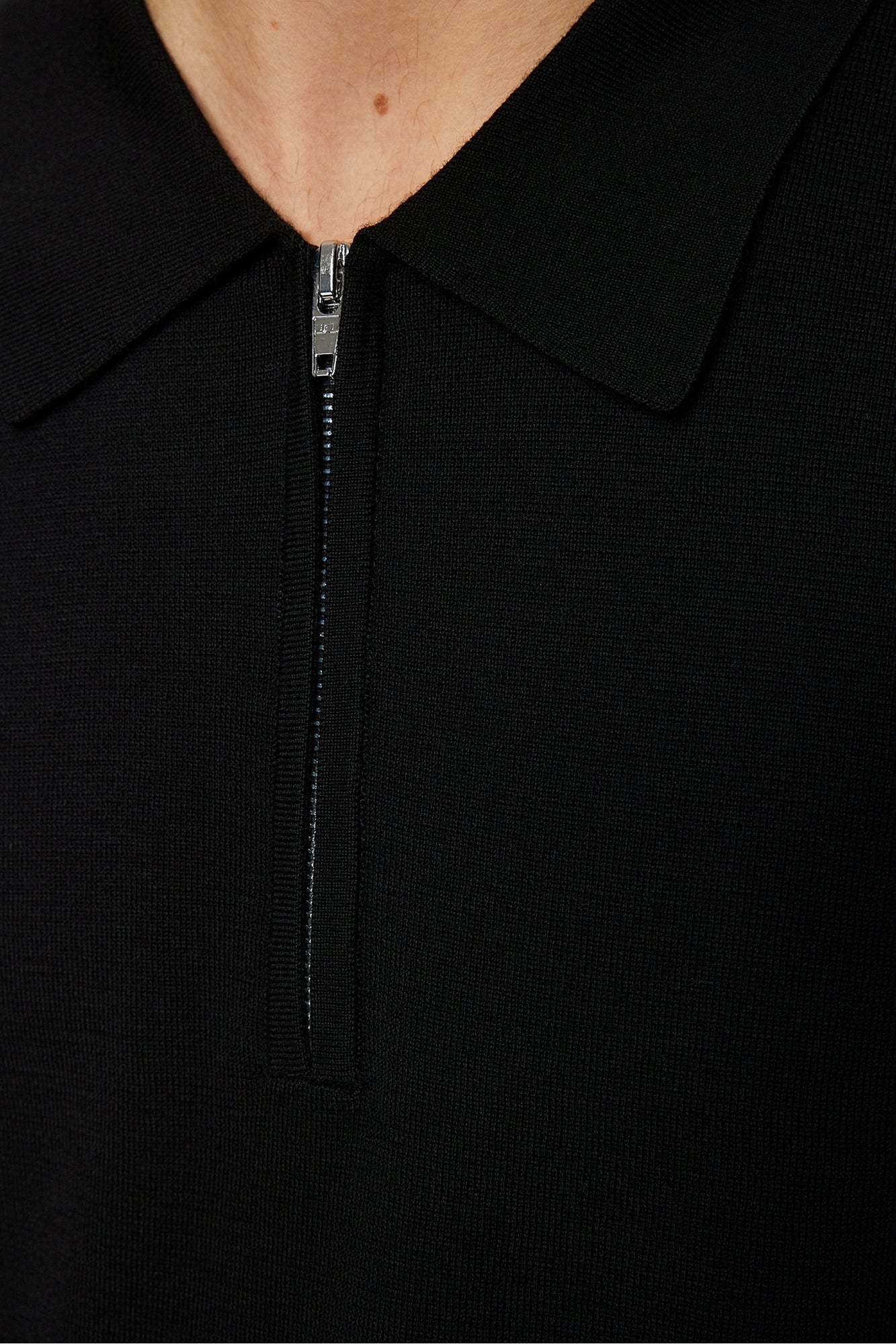 Men | Tyler Quarter Zip Knit Polo | Black