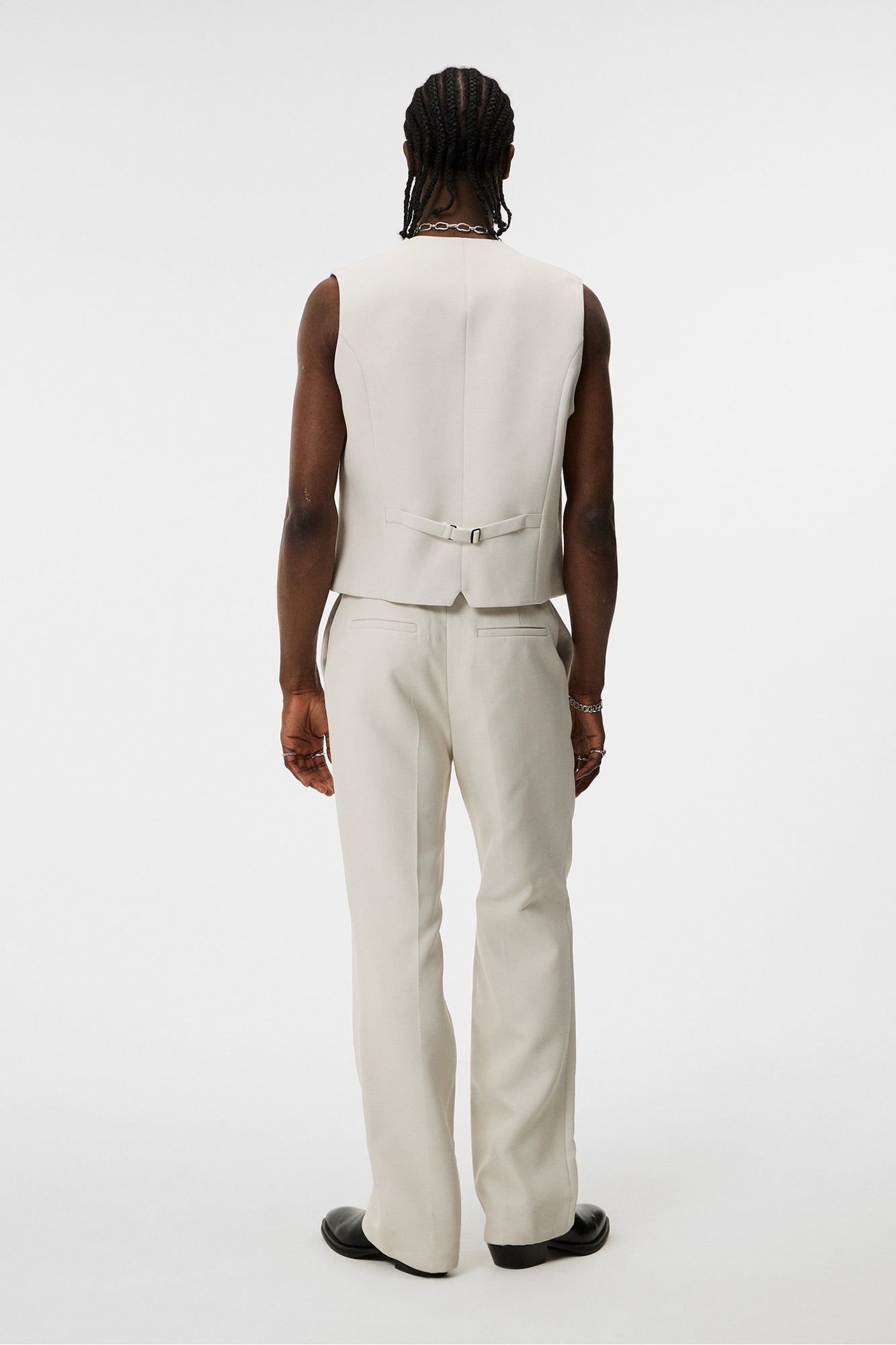 Men | Walid Double Weave Waistcoat | Moonbeam