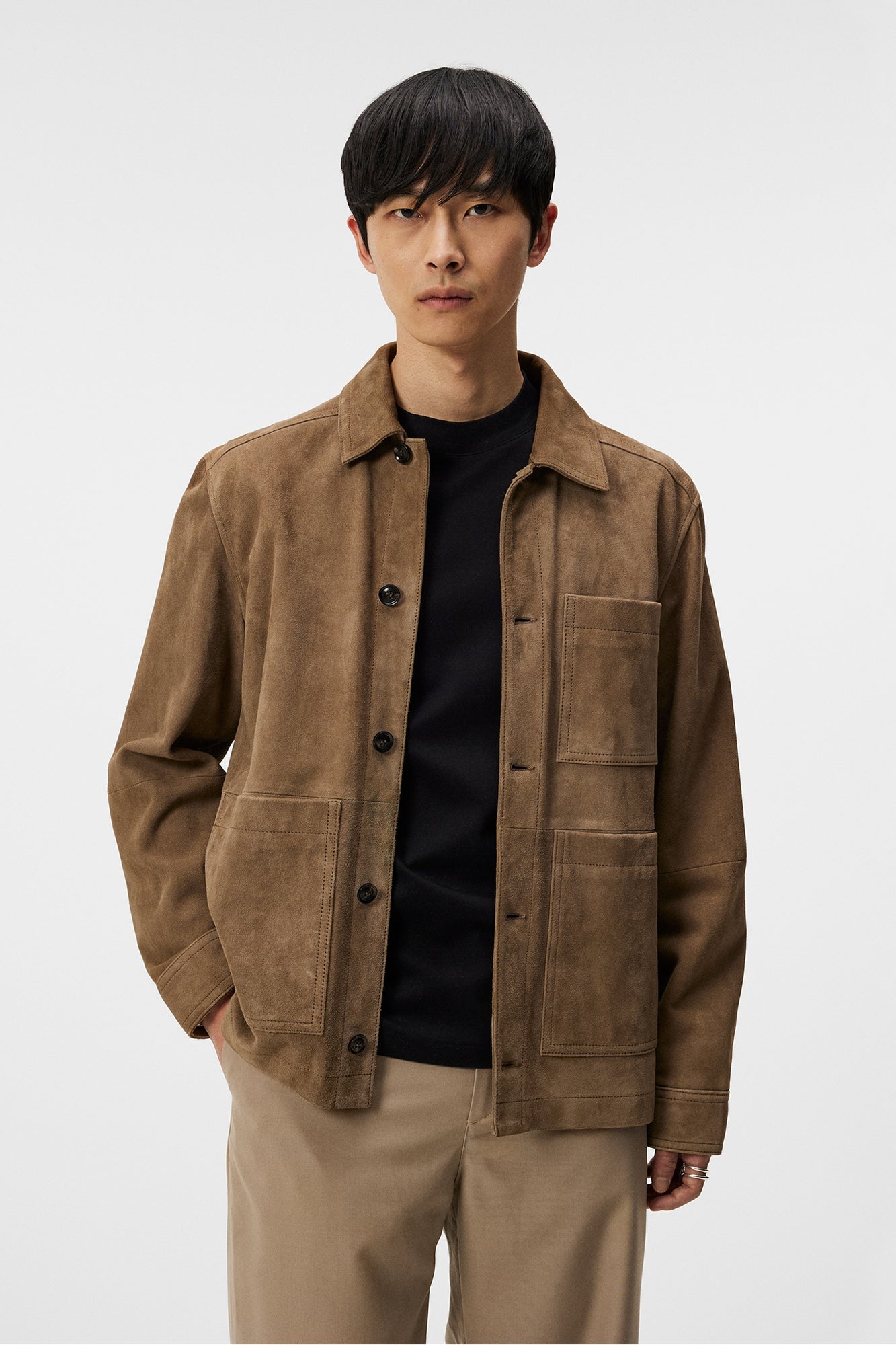 Men | Walt Suede Overshirt | Walnut