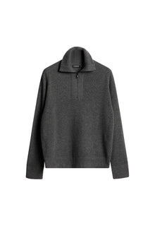 Men | Wilmer Quarter Zip Knit | Mid Grey Melange