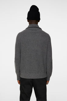 Men | Wilmer Quarter Zip Knit | Mid Grey Melange