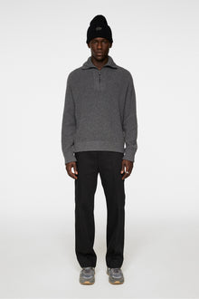 Men | Wilmer Quarter Zip Knit | Mid Grey Melange