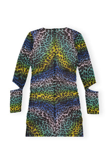 Mesh Cutout Mini Dress | Multicolour