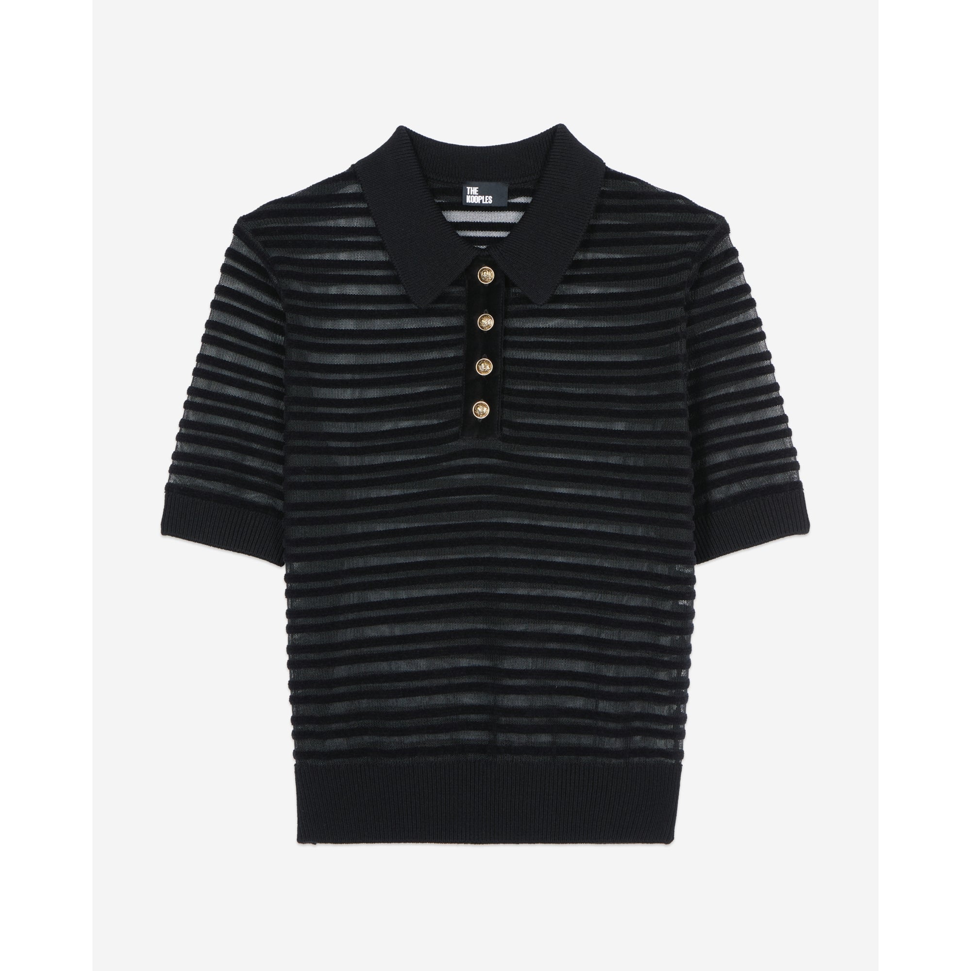 Mesh Polo T-Shirt | Women | Black