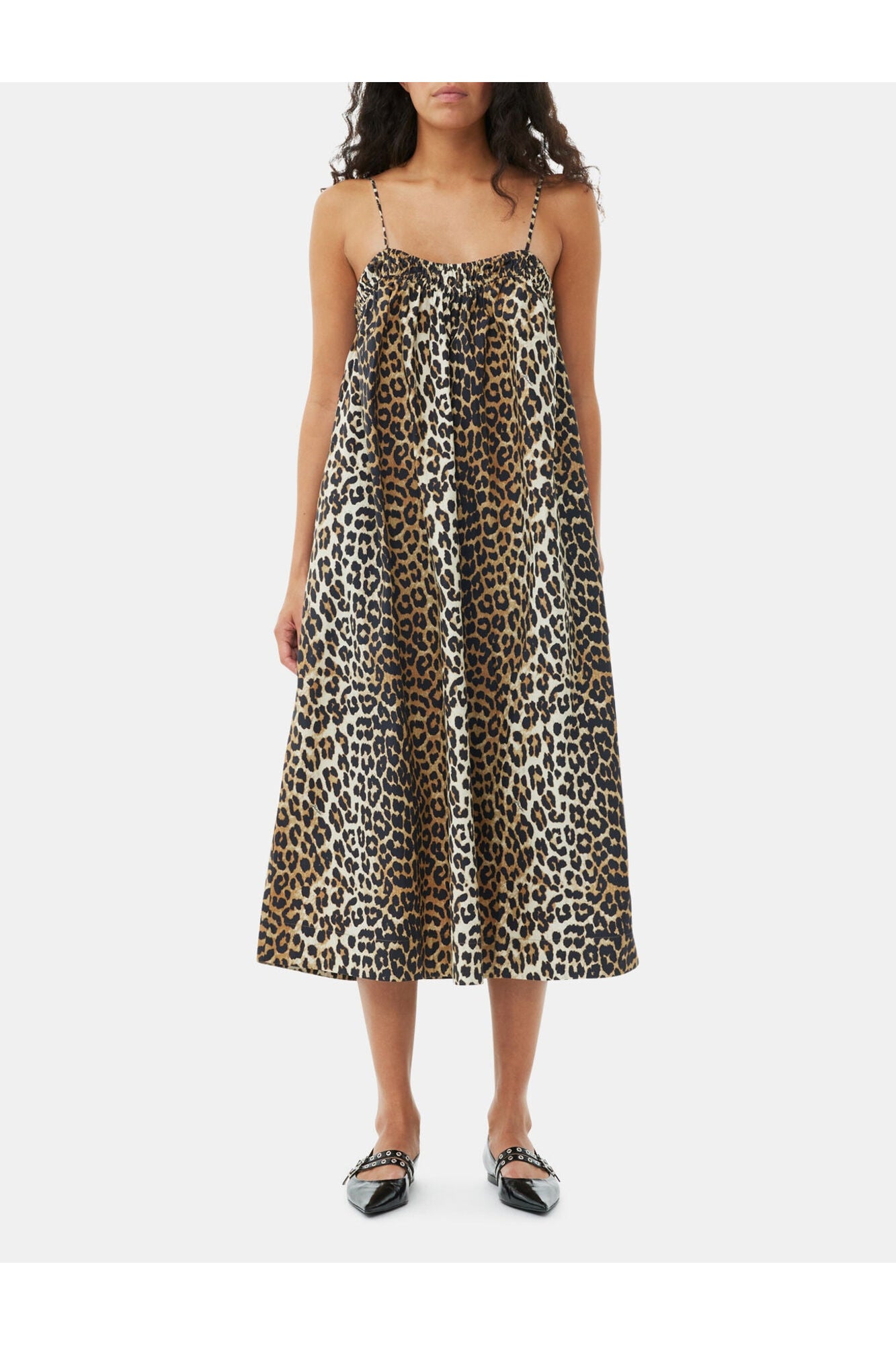 Midi Strap Dress | Leopard