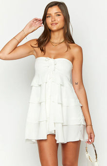 Miller Strapless Mini Dress | White