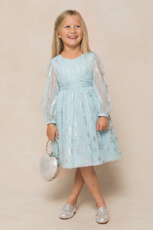 Girls | Mini Snowflake Dress | Blue