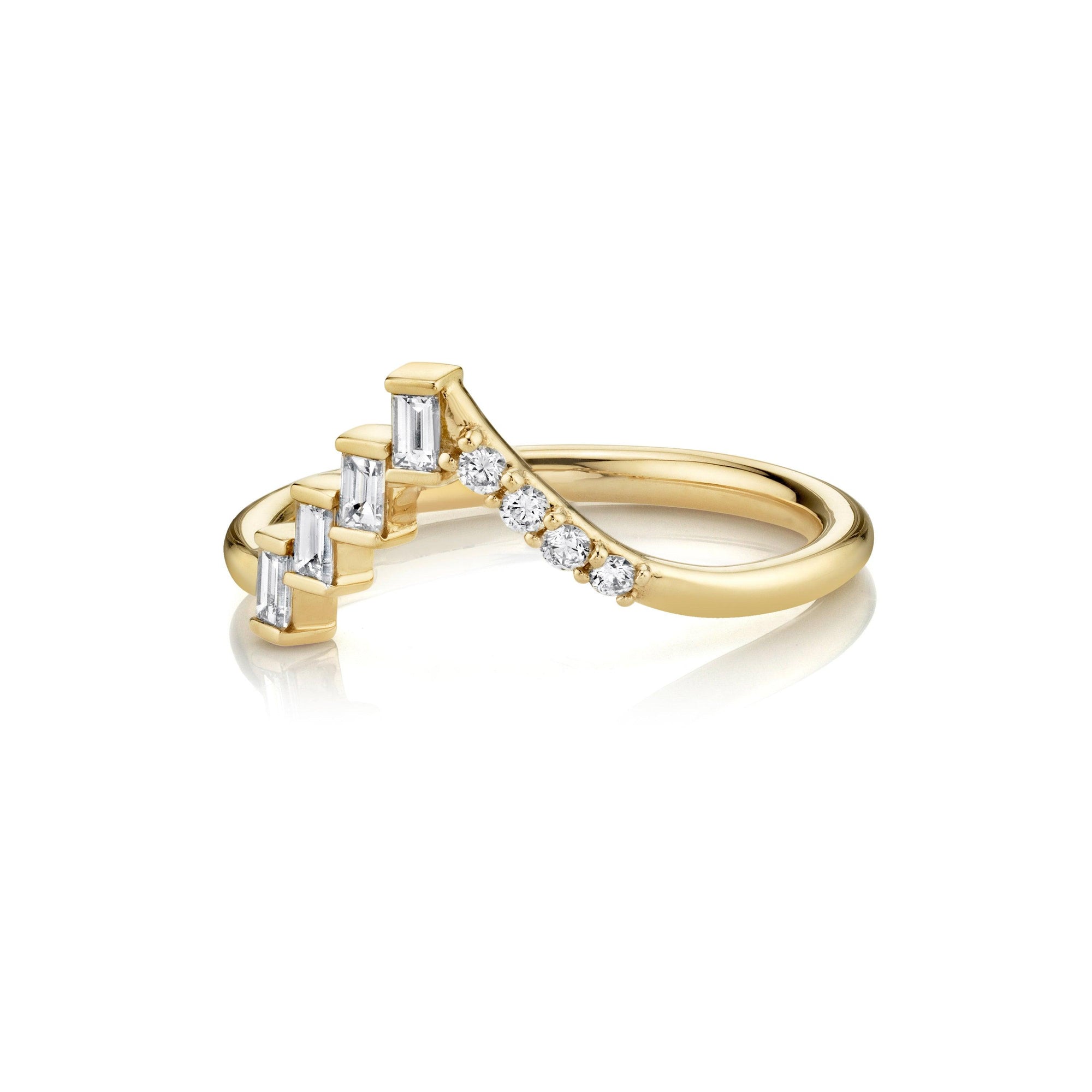 Women | White Diamond Stevie Triangle Ring | 14k Yellow Gold