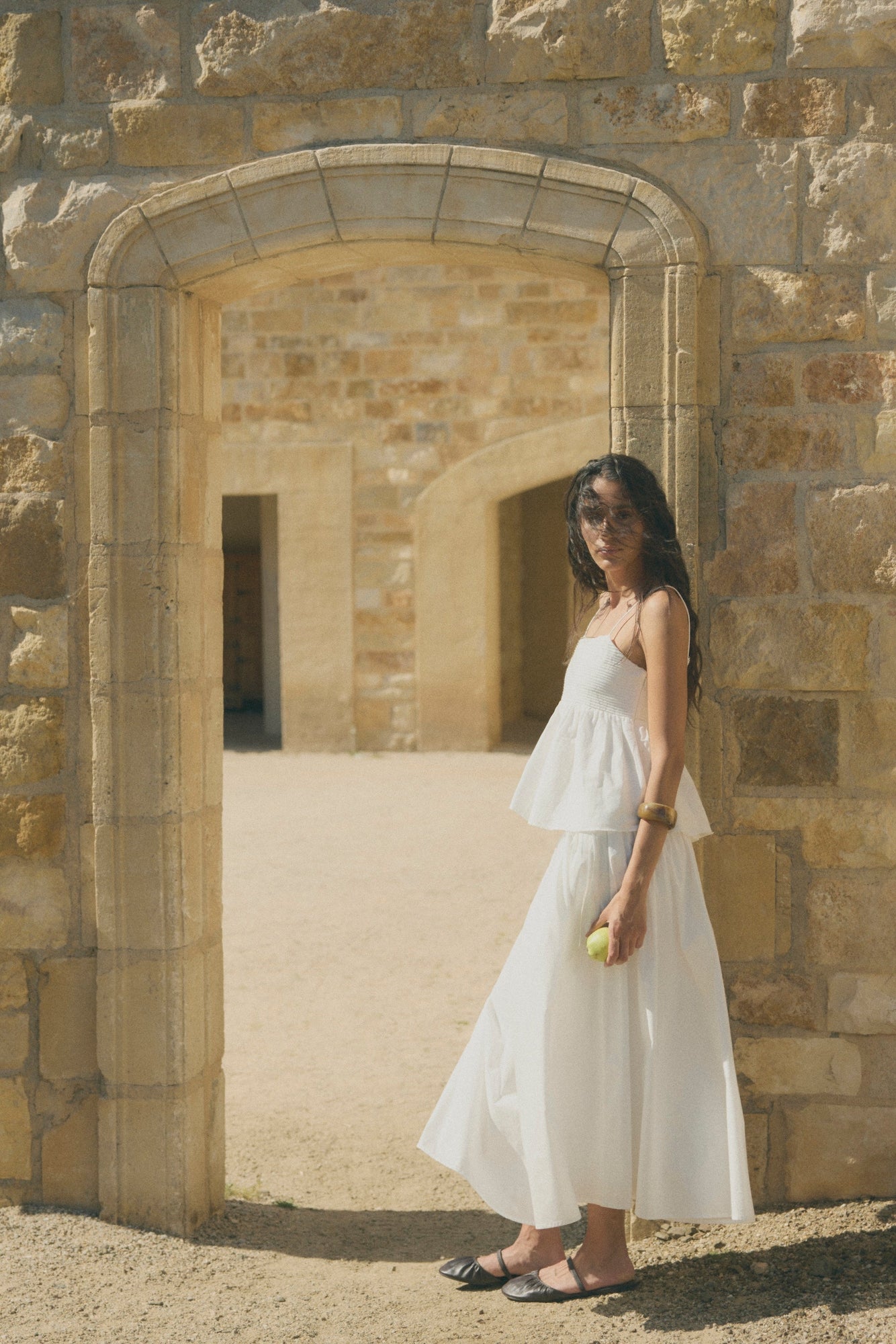 Aya | Bao Organic Cotton Drop-Waist Skirt in Size Small