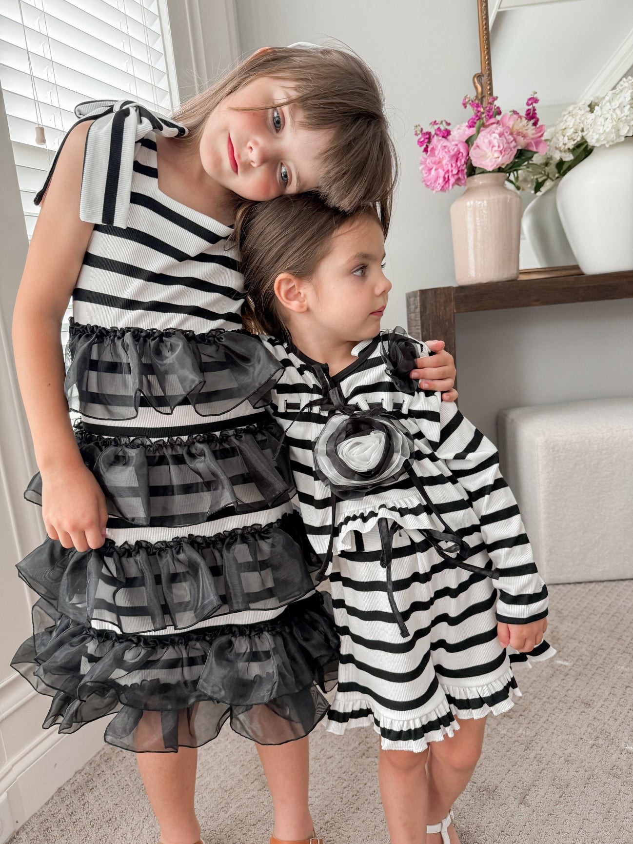 Monaco Black and White Striped Cardigan