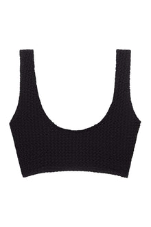 Kim Variation Bikini Top | Black Crochet