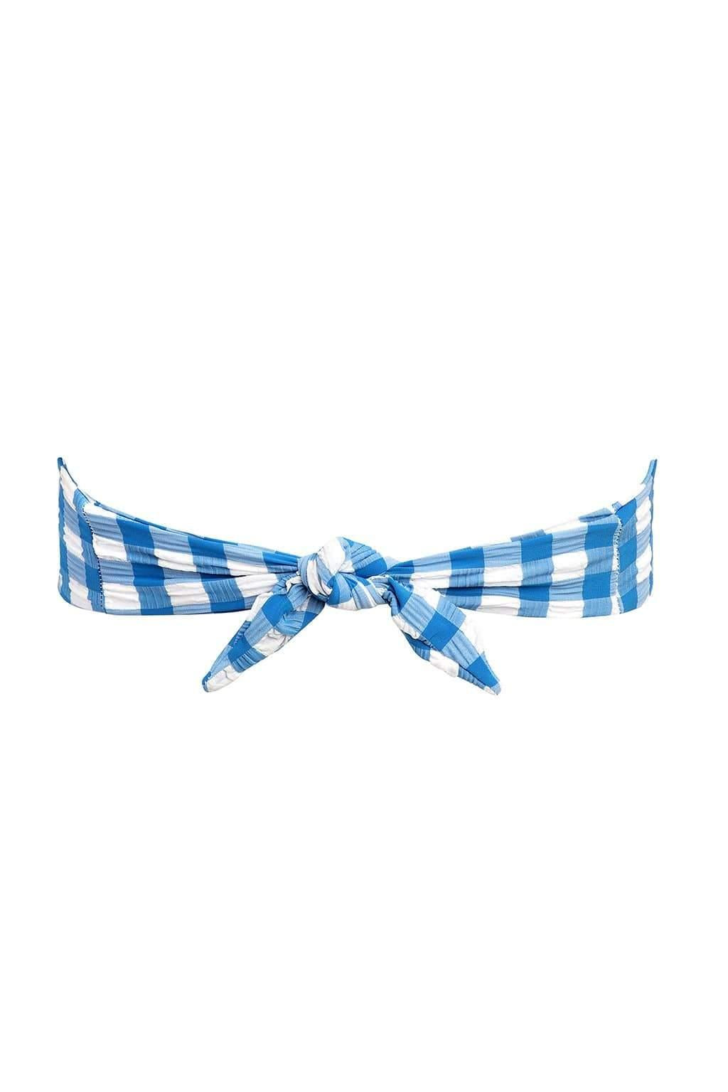 Tori Bandeau Bikini Top | Blue Gingham