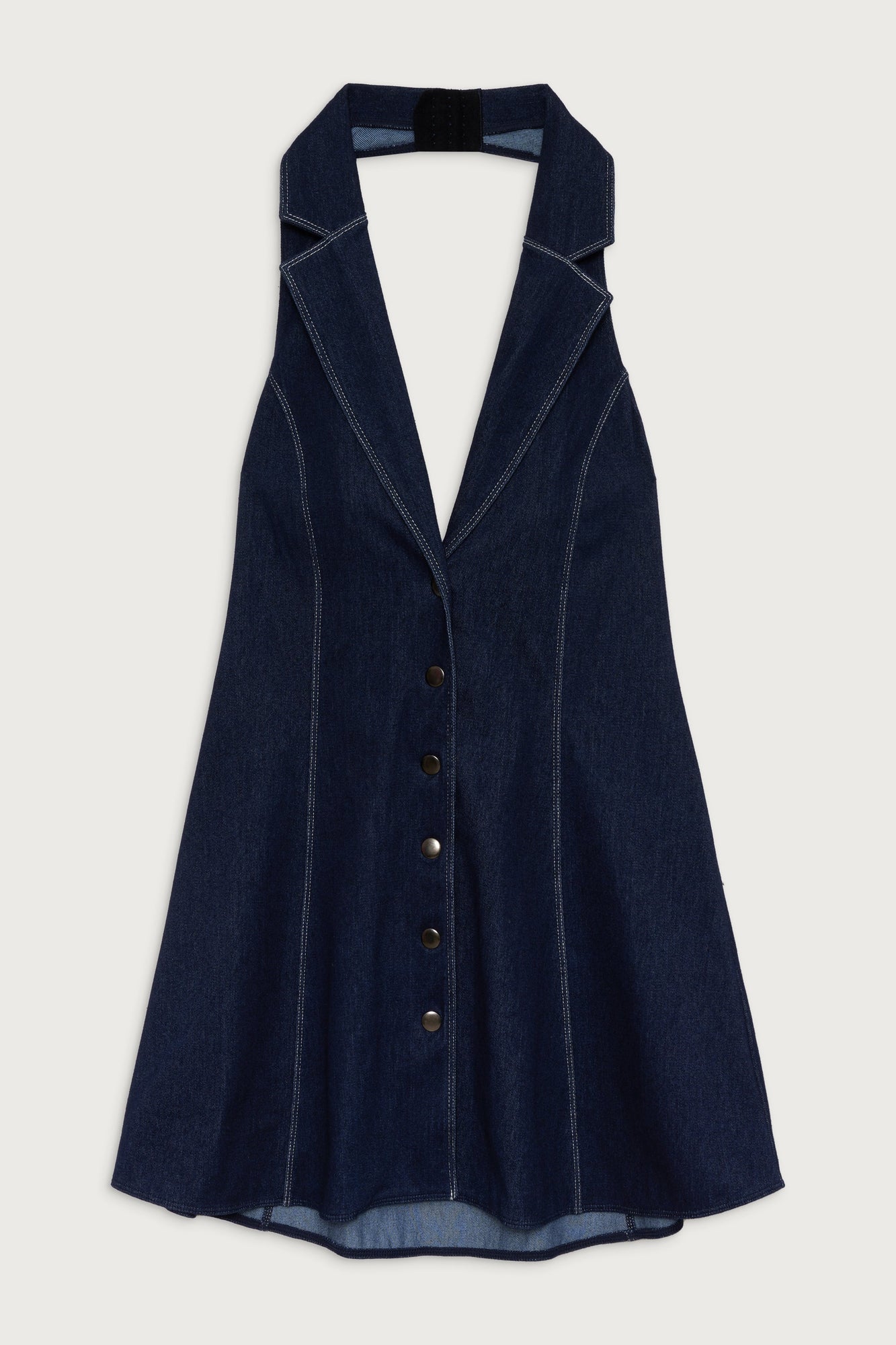 Moonlight denim halter dress blue denim