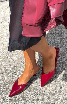 Morley Patent Mule Heels | Cherry Red