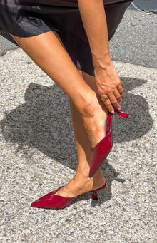 Morley Patent Mule Heels | Cherry Red