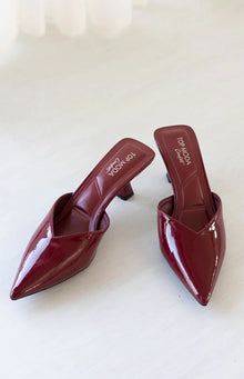 Morley Patent Mule Heels | Cherry Red