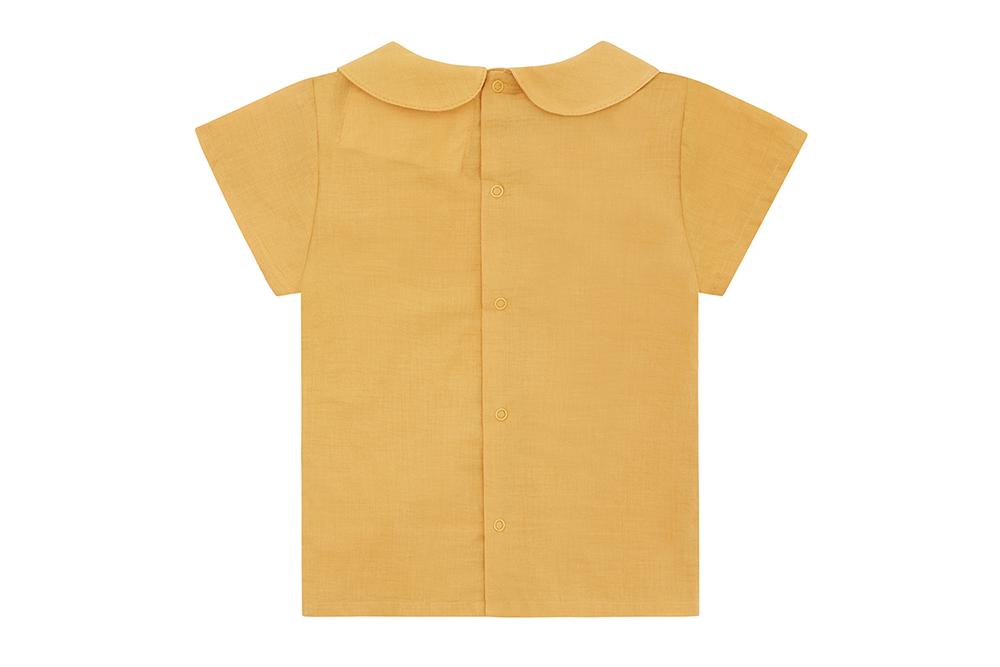 Organic Cotton Woven Collared Shirt | Mustard - Meyna Laxiflora Plant Dye