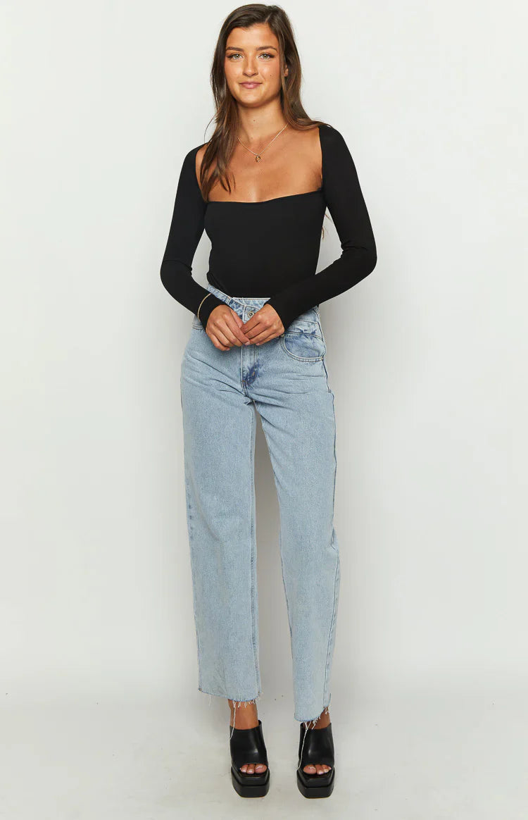 My Moment Ribbed Bodysuit | Black