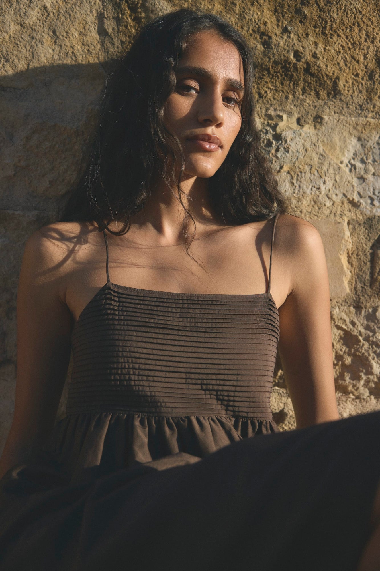 Aya | Myra Pintuck Cotton-Silk Dress in Size Small