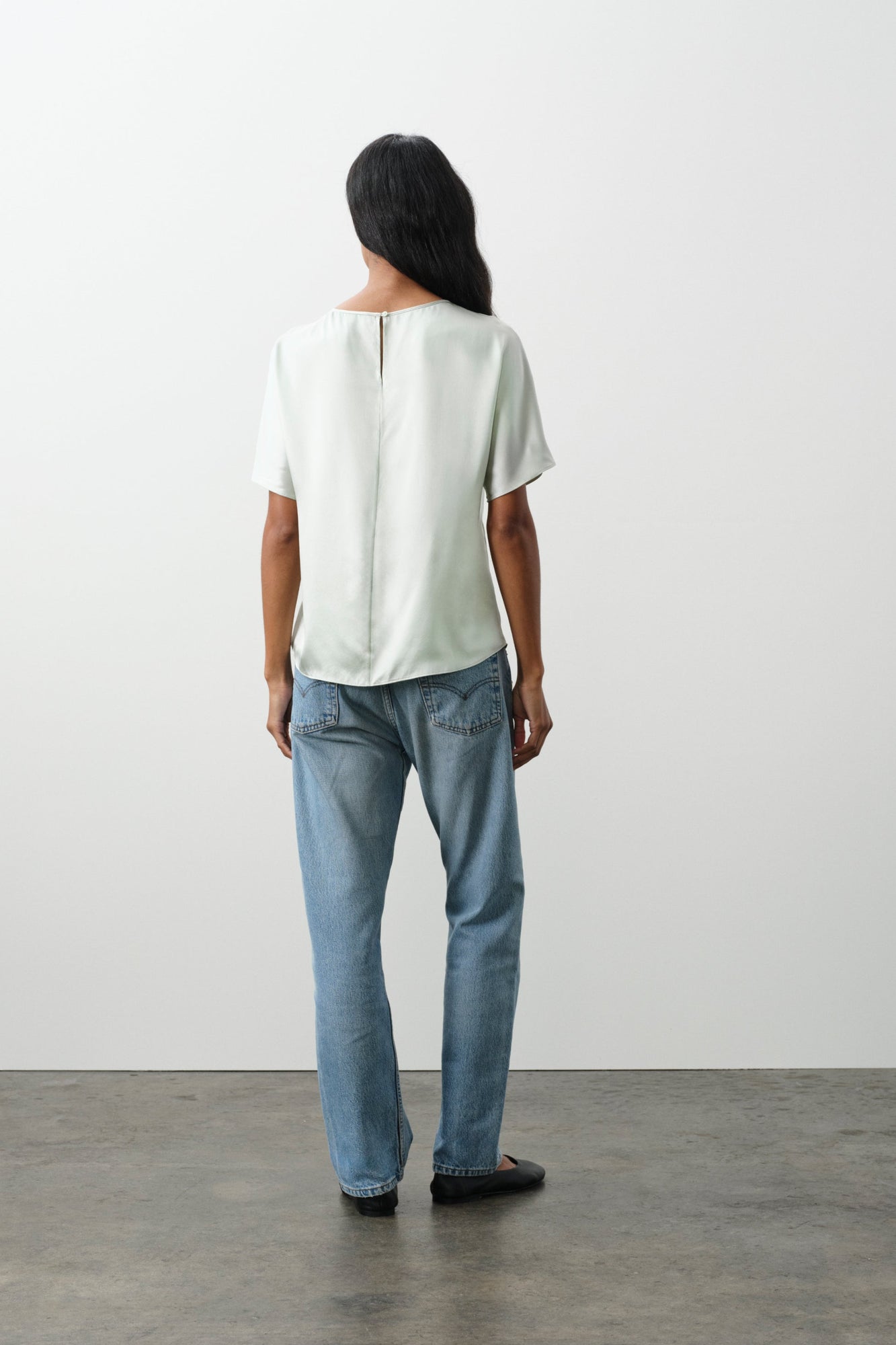 Women | Penny Silk Tee | Cloud