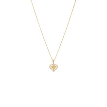 14K Gold Diamond Solid/Pave Cutout Heart Pendant Necklace 14K - Adina's Jewels