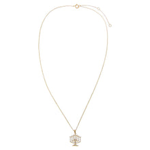 Diamond Menorah Pendant Necklace 14K - Adina's Jewels