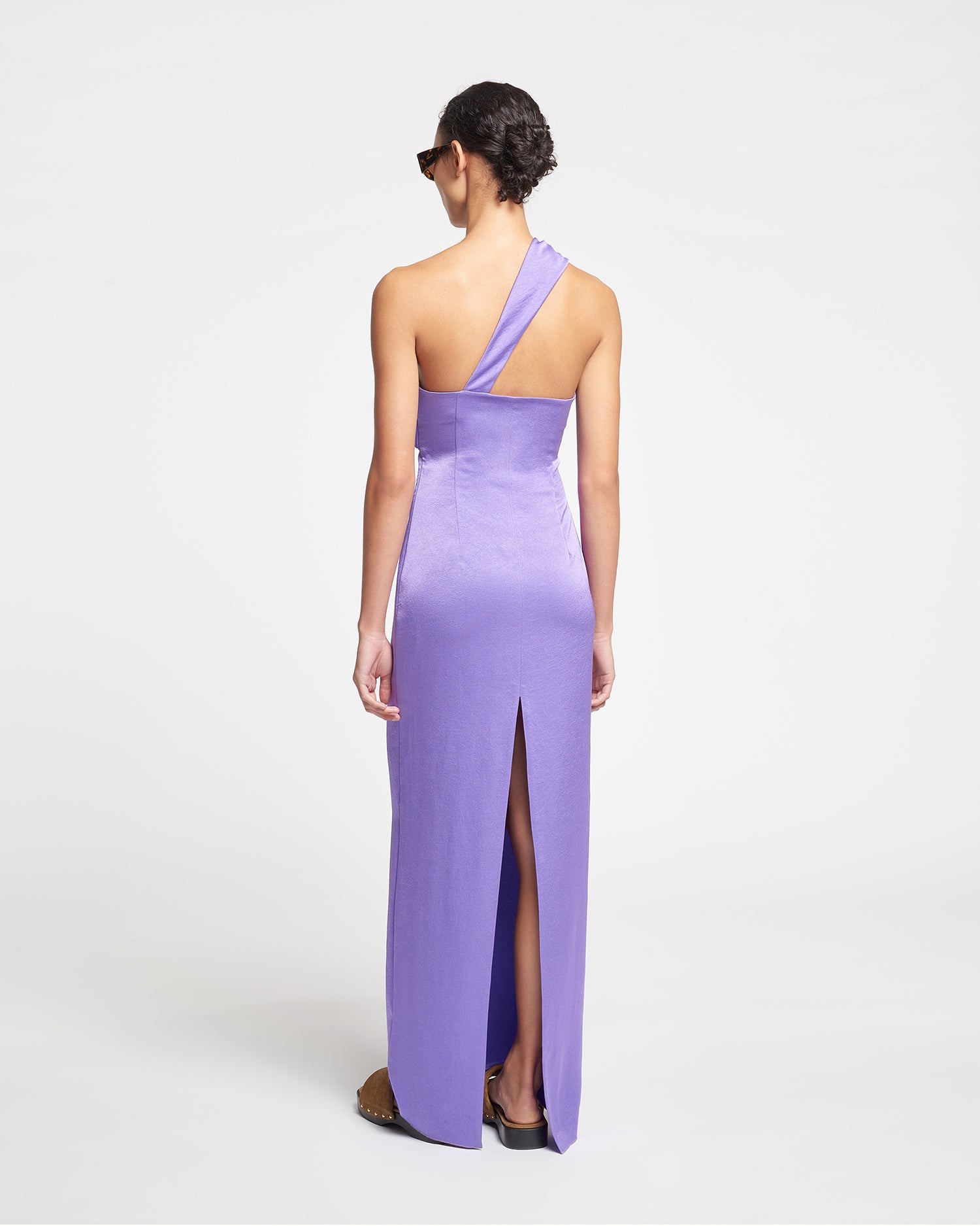 Maseco Twisted Crisp-Satin Maxi Dress | Iris