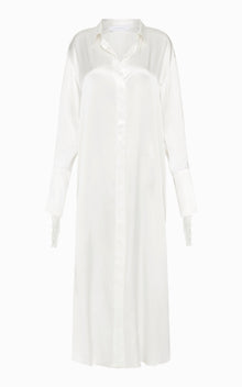 Nettle Fringed Shirt Dress | Ivory