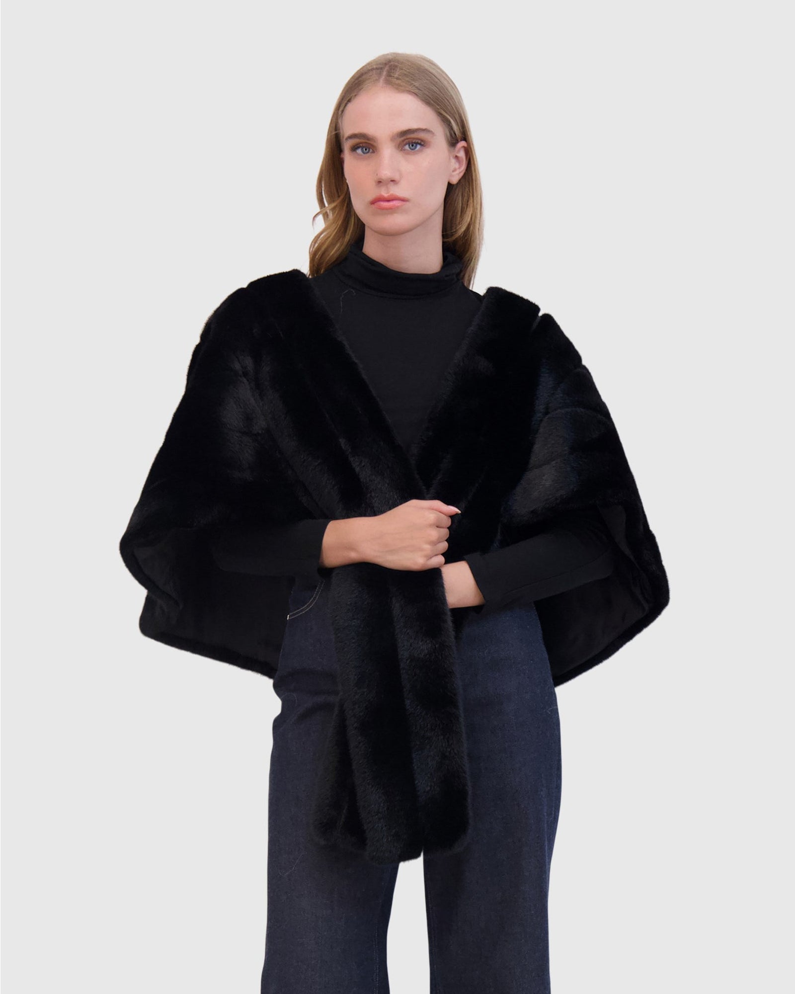 Fur-Free Mink (Faux Fur) Stole | Black