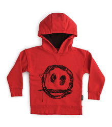 Kid | Embroide Sprayed Smile Hoodie | Red