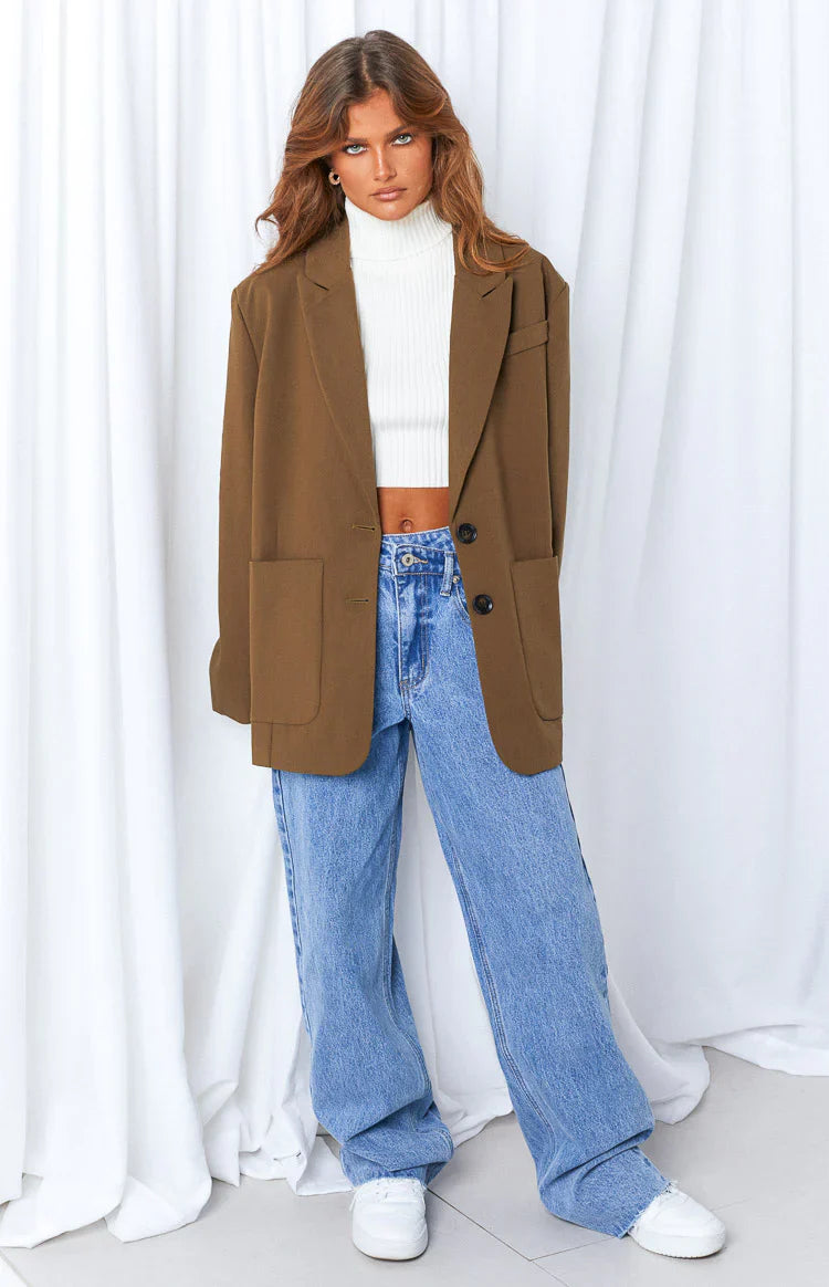 Kansis Uneven Waist Jeans | Blue