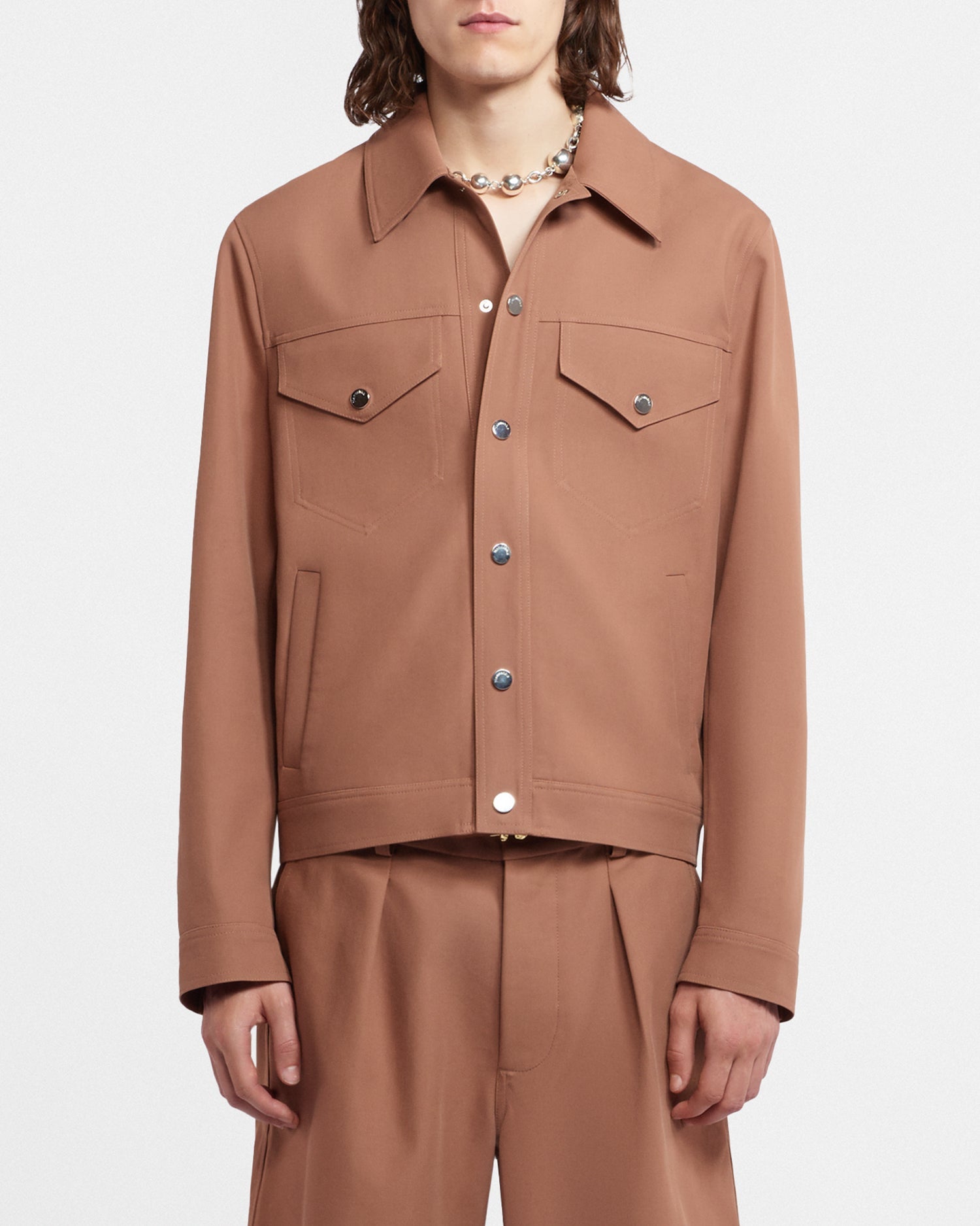 Larry Structured Twill Jacket | Rust Twill