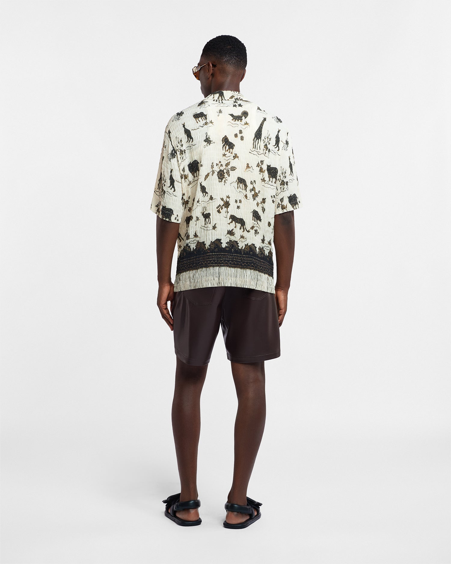 Mens | Novan Okoboralt-Leather Shorts | Coffee Ground