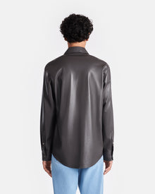 Olavi Okobor Alt-Leather Shirt | Midnight Green