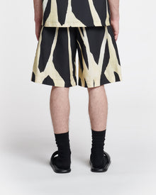 Mens | Felix Printed Silk And Cotton Blend Bermuda Shorts | Light Fringe