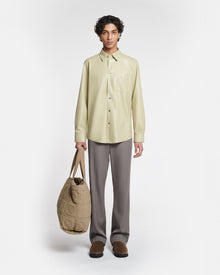 Onni Okobor Alt-Leather Shirt | Pale Olive