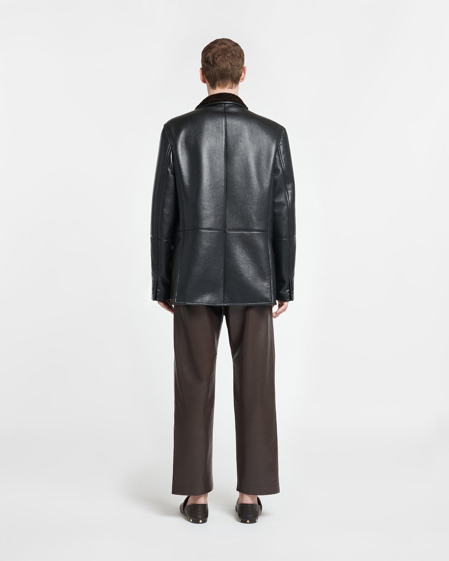 Andro Bonded Shearing Blazer | Black/Brown