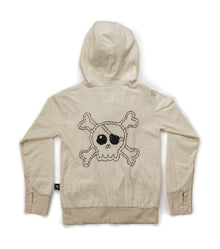 Kid | Embroidered Skull Hoodie | Natural